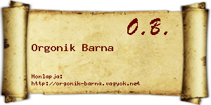 Orgonik Barna névjegykártya